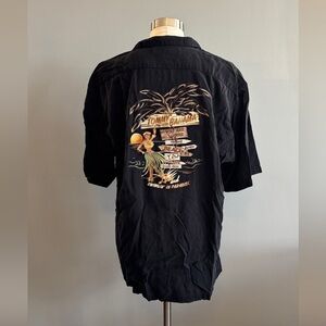 Tommy Bahama Black Shirt with Tropical Embroidery